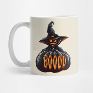 Halloween pumpkin boo with witch hat Mug